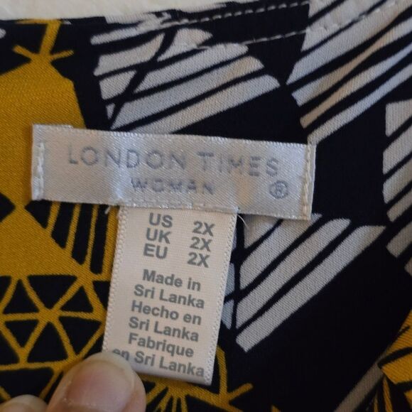 Sleeveless Geometric Print Maxi Dress - Dark Navy Blue,white and Gold - Picture 5 of 15